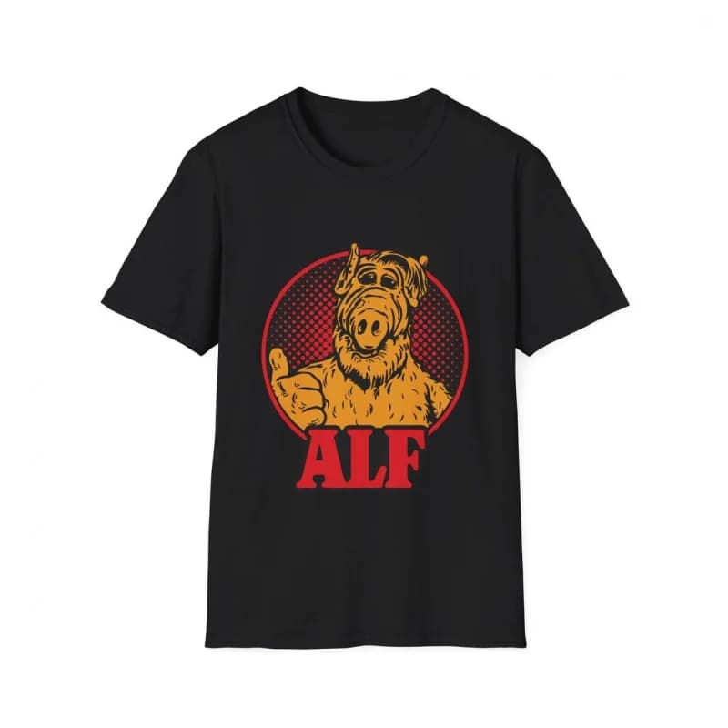 0210 Alf Men's T Shirts Tv Comedy Gordon Shumway Sitcom Cat Series Alien Hipster Tee Short Sleeve 100% cotton  All size tops