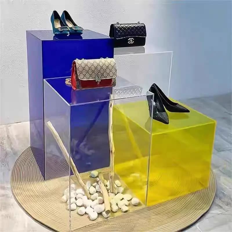 Colorful Acrylic Display Case Whithout Lid for Collections,Display Stand Jewelry and Cosmetics, Action Figure Display Holder
