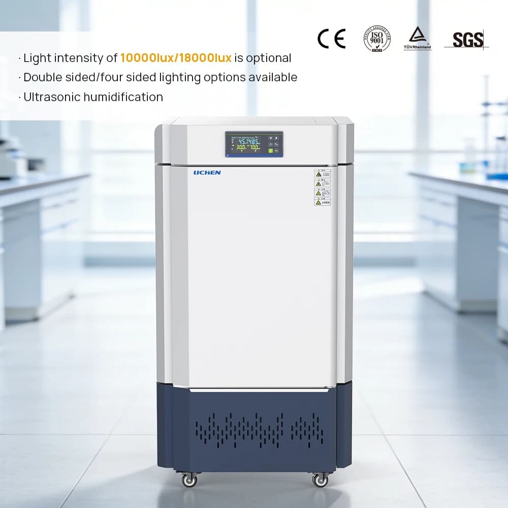 LICHEN Artificial Climate Incubator, PID Control & Ultrasonic Humidifier, 5-60°C 50-90% RH, Lab Growth Chamber for Plants/Cells