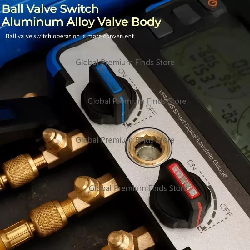 Professional System Performance Analyzer: VRM-2S Digital Manifold Gauge + Wireless Temperature Clamp Compatibility