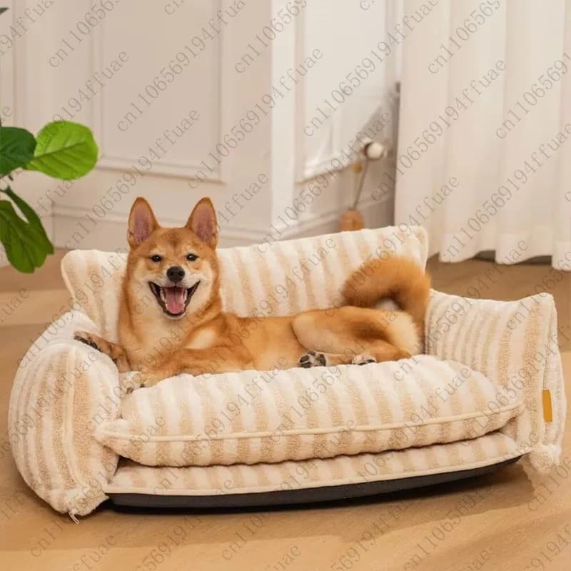 Double Layered Cat and Dog Sofa Bed, Fashionable, Environmentally Friendly, Breathable, Luxurious Cat Products, Striped Sofa Bed