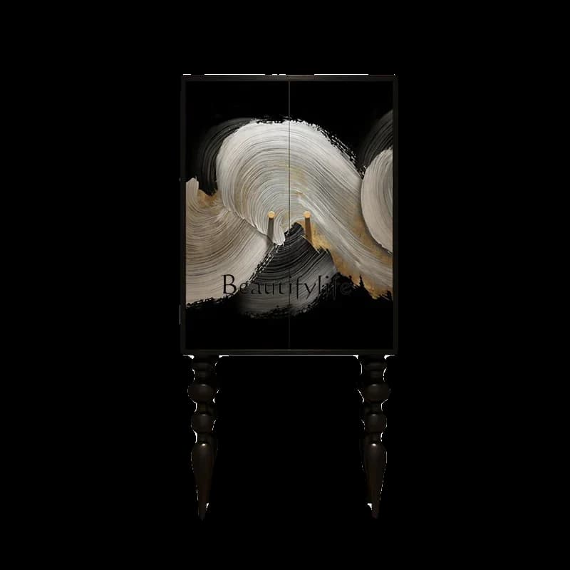X4 French light luxury solid wood small wardrobe art medieval storage and storage integrated multi-functional cabinet