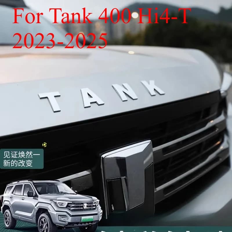 For Tank 400 Hi4-T 2023-2025 3D Raised Emblem Overlay | TANK Hood Lettering, V6 & 4x4 Badge Set for Front & Rear Customization
