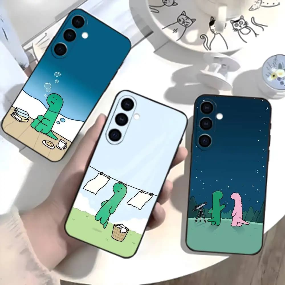 Cute cartoon K-Jurassic Phone Case For Samsung Galaxy A73,A21s,A22,A31,A52,A53,A71,A41Soft Black Shell