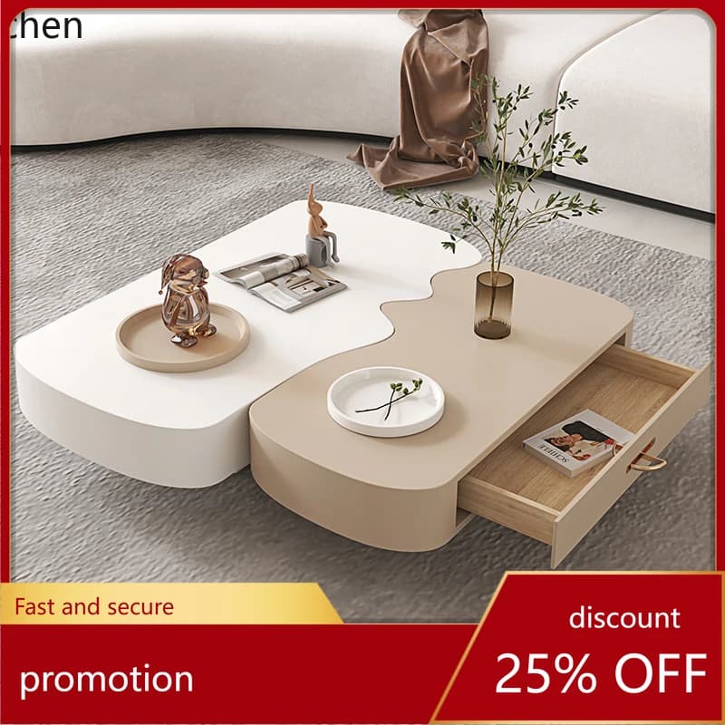 HXL coffee table small apartment living room household simple modern size square coffee table combination
