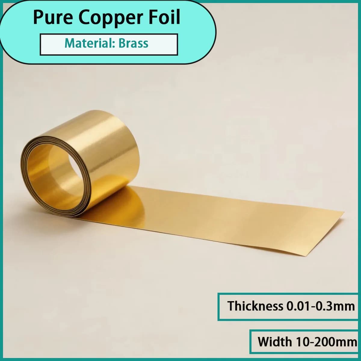 Pure copper foil with a thickness of 0.01-0.3mm is used for electronics, electrical engineering, precision hardware, etc