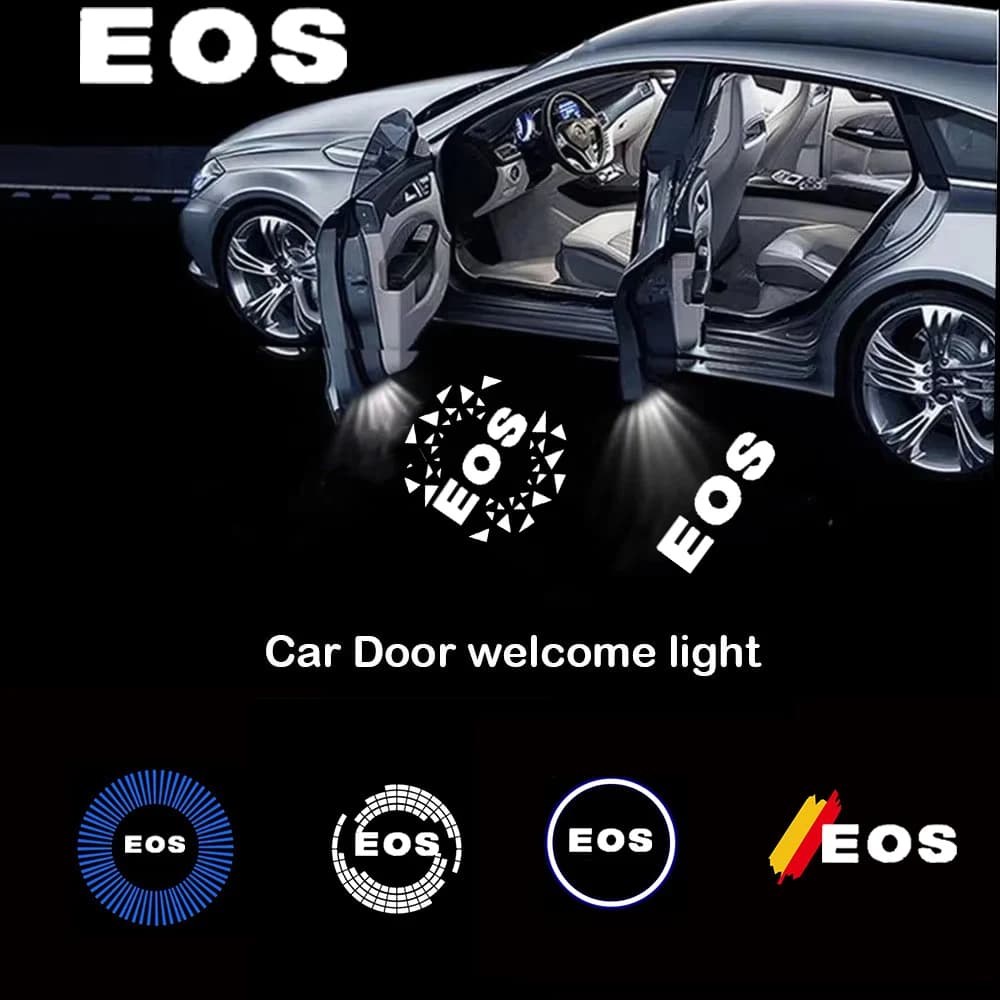 2Pcs For Volkswagen VW Eos 2008‑2015 LED Car Door Welcome Lights Emblem HD Projector Ghost Shadow Lamp Decoration Accessories