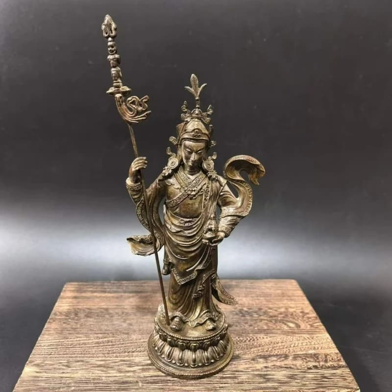 Antique Bronze Buddha Lotus Statue Buddha Creative Home Garden Living Room Porch Ornaments Miniature Sculpture Crafts