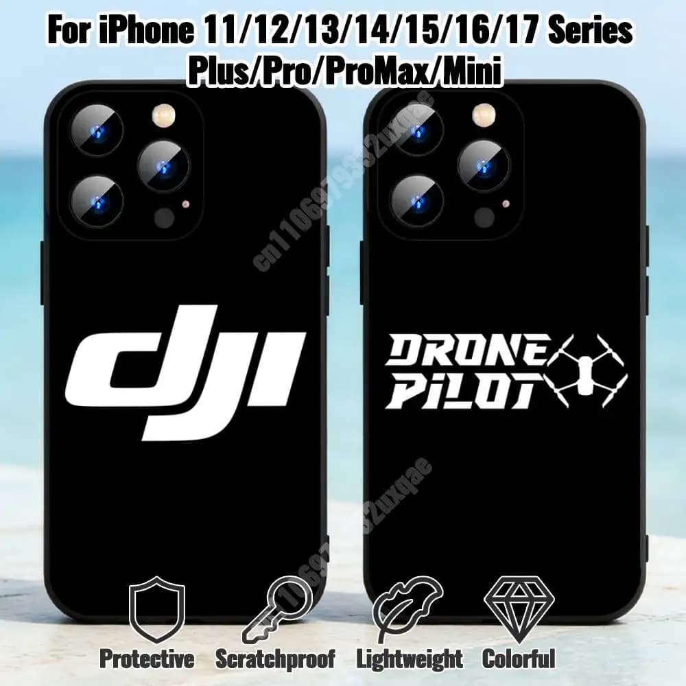 D-Dji Drone Pilot Phone Case for iPhone 17 16 Pro Plus Air 16E 15 14 13 12 11 Max Mini XR XS Silicone Cover