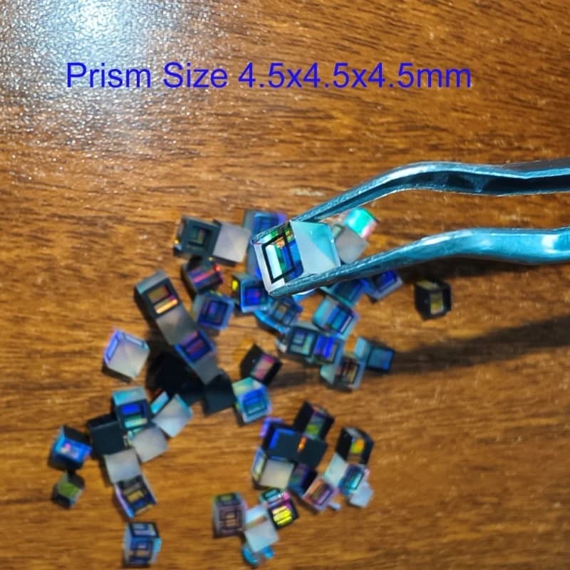 10PCS Lens 4.5x4.5x4.5mm Cross Combiner Splitter X-Cube Optical Glass Prism For DIY Lenses Items are Defective