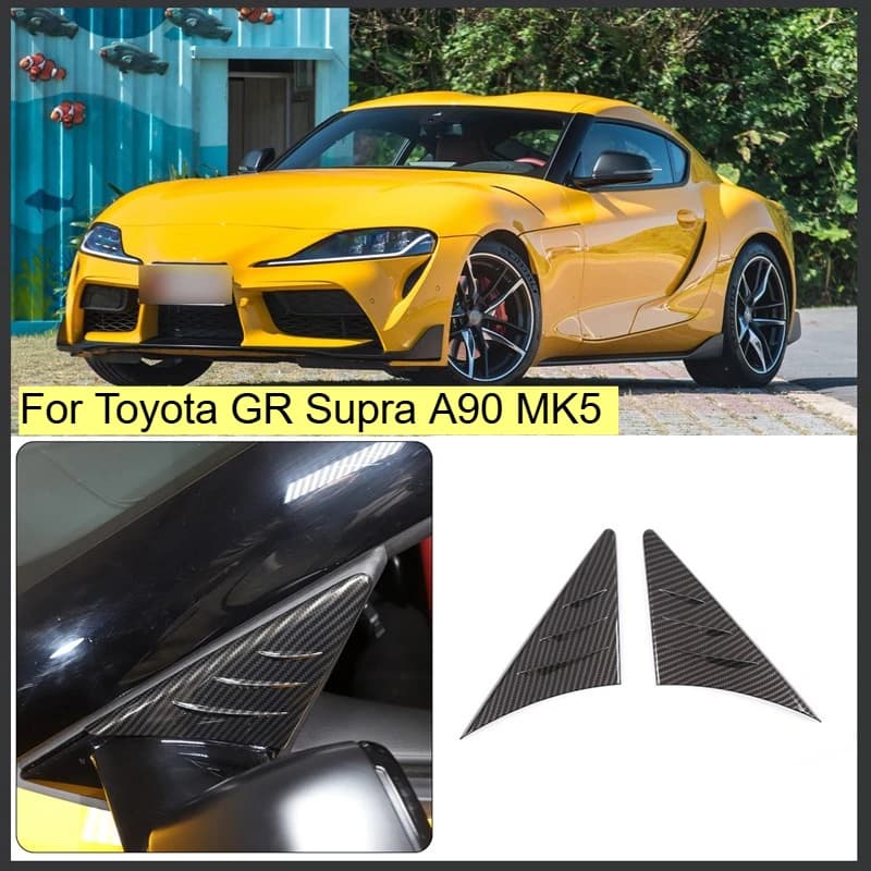 For Toyota GR Supra A90 MK5 2019-2025 Carbon Fiber ABS wind buffeting Accessories Side Window Spoiler Triangle Cover