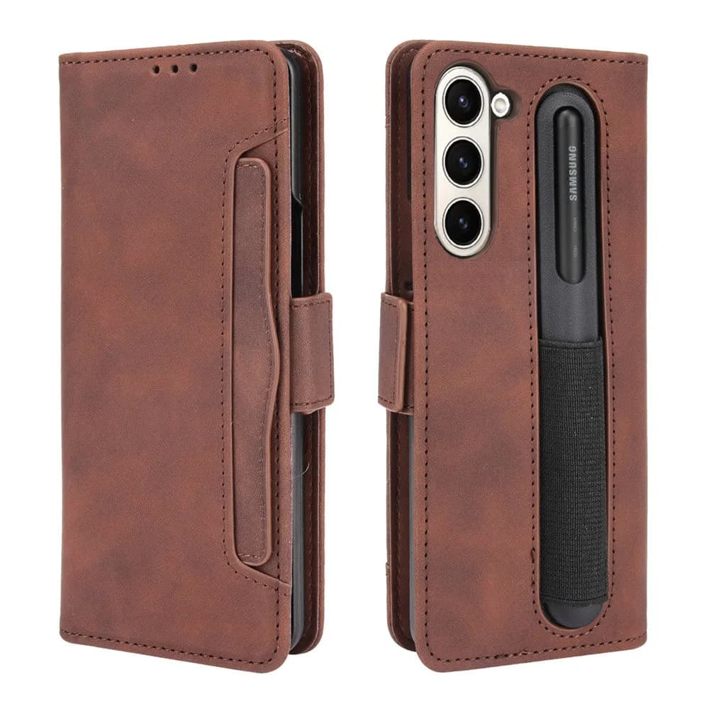 Z Fold8 Ultra Luxury Case Leather Card Pen Slot Removable Wallet Coque for Samsung Galaxy Z Fold 8 7 6 Fold5 4 Flip Cover Funda