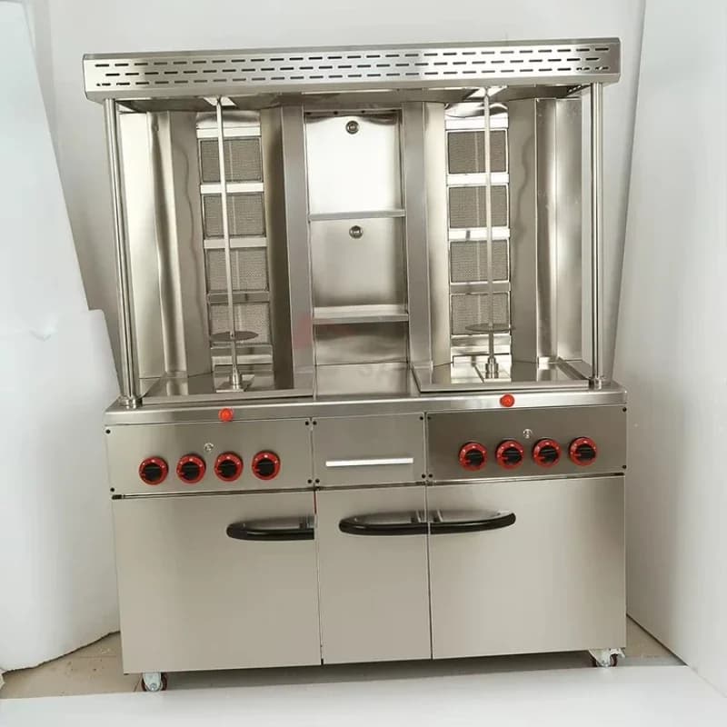 Vertical Double Head Gas Shawarma Machine Kebab Barbecue Barbecue Barbecue Machine