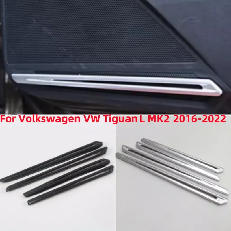 Car Door Speaker Stereo Audio Sound Strip Cover Trim For Volkswagen VW Tiguan L MK2 2017 - 2022 Carbon Fiber / Matte Accessories