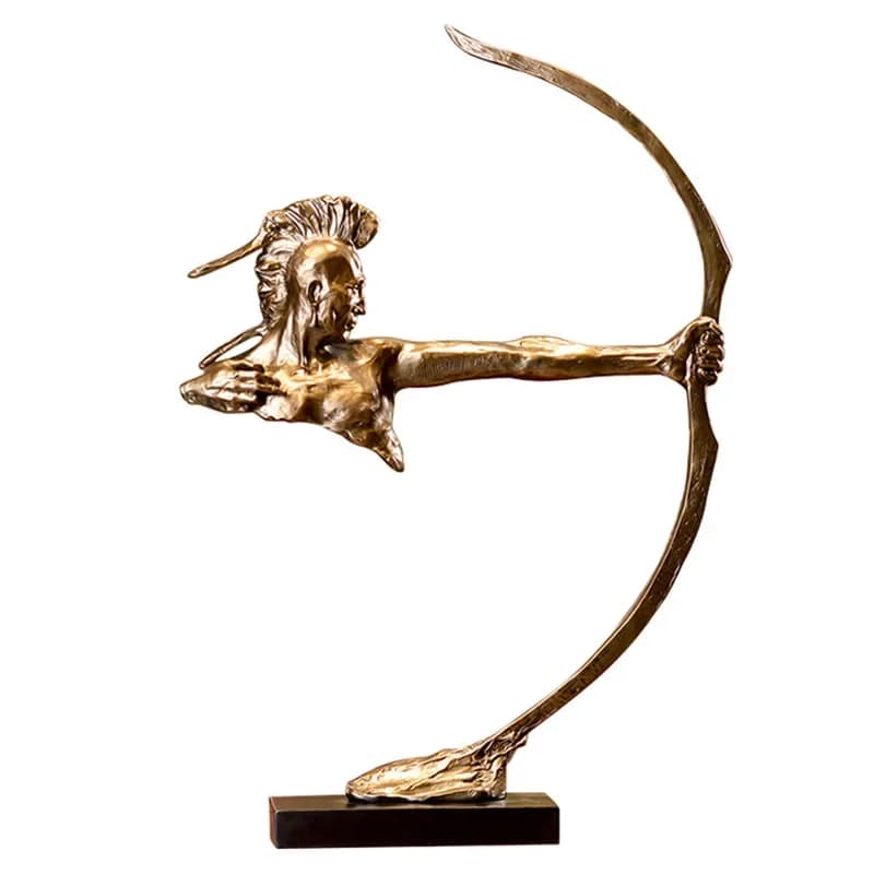 Classical Indian archer resin ornament Home porch Living room study Vintage decorative resin handicraft ornament
