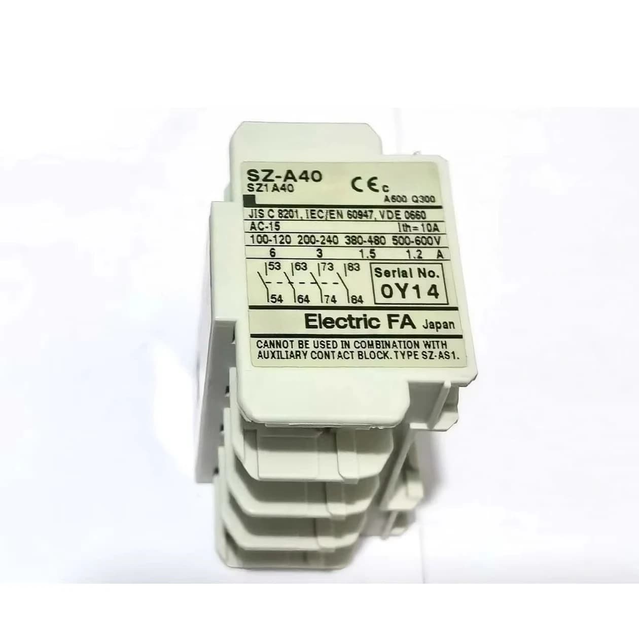 Aux Contact Block 4No Front Mount for SC03-SCN3 and Sh4-Sh5 Forks SZ-A40 SZ-A31 SZ-A22 SZ-A20 SZ-A11