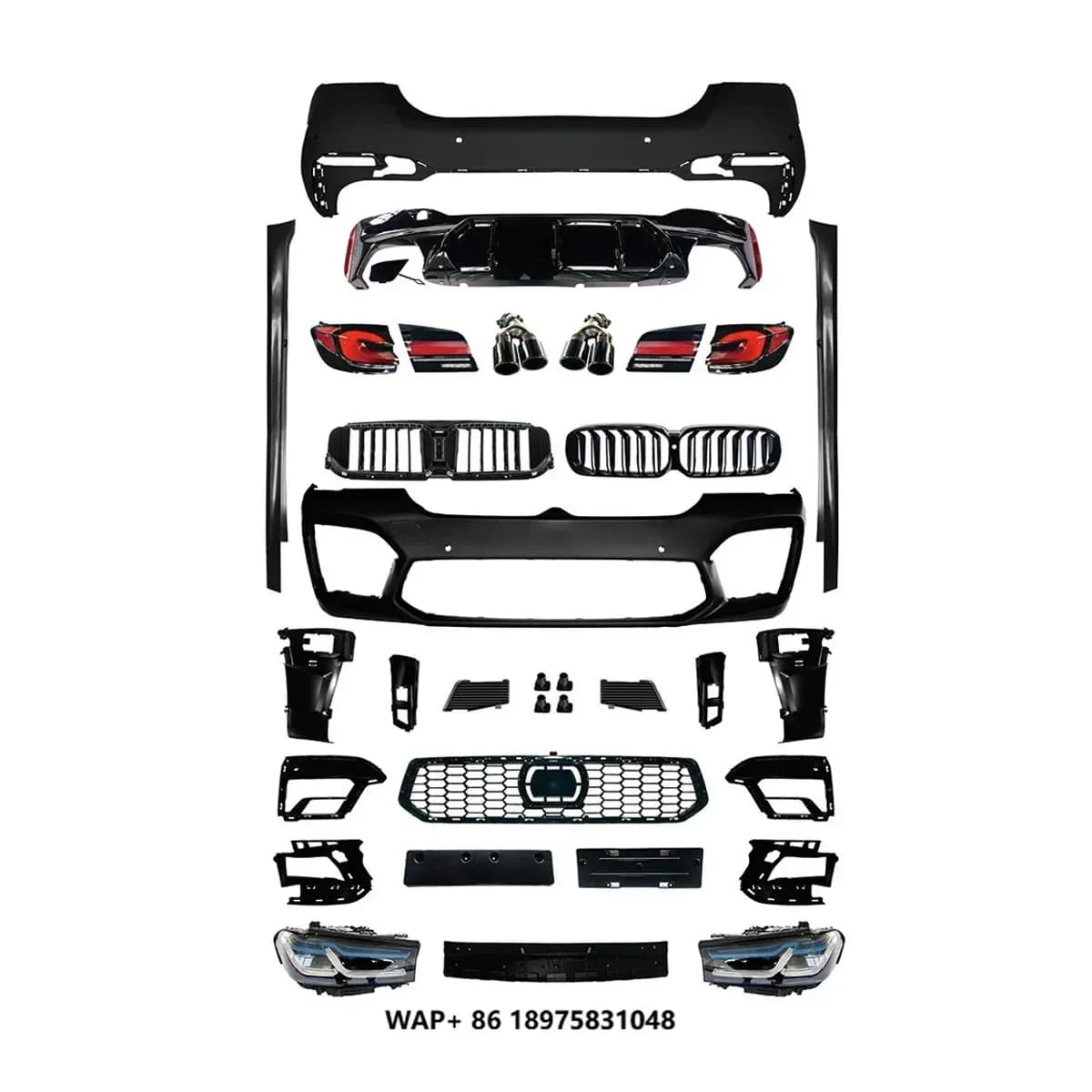 Car Bumper Body Kit 18-20 for 5 Series G30/G38 Upgrade to G30/G38 21-23 M5 Style Body Kit Bumper Assembly Side Skirt