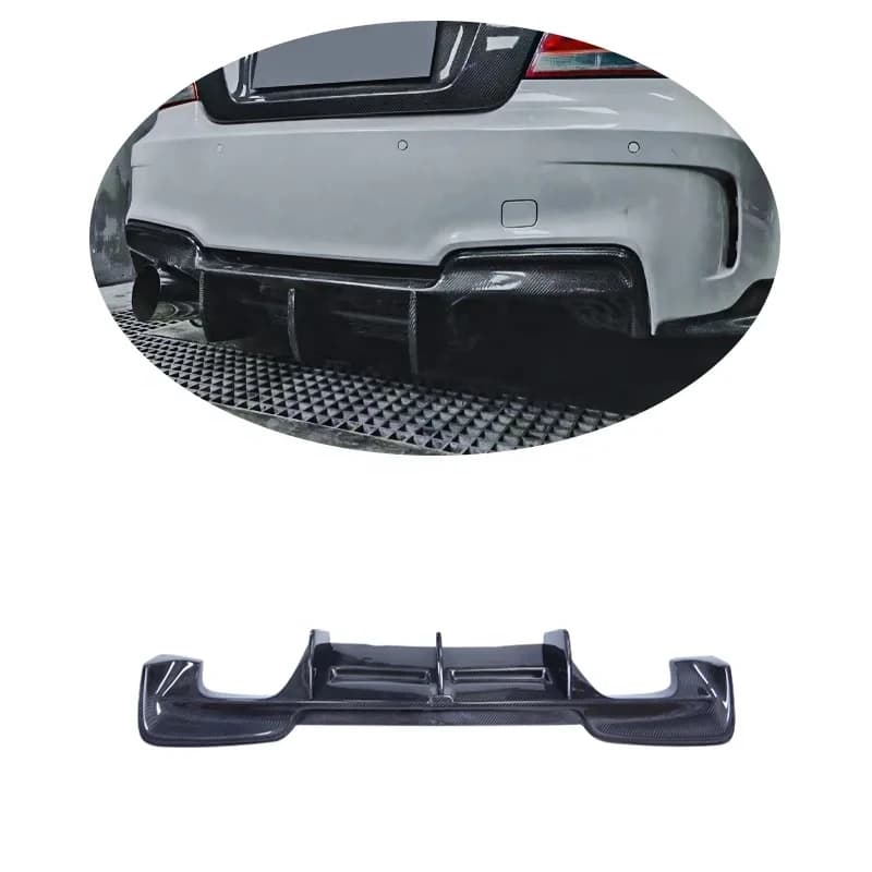 1M E82 E88 RZ Style Carbon Fiber Rear Bumper Lip Spoiler for  2011-2013