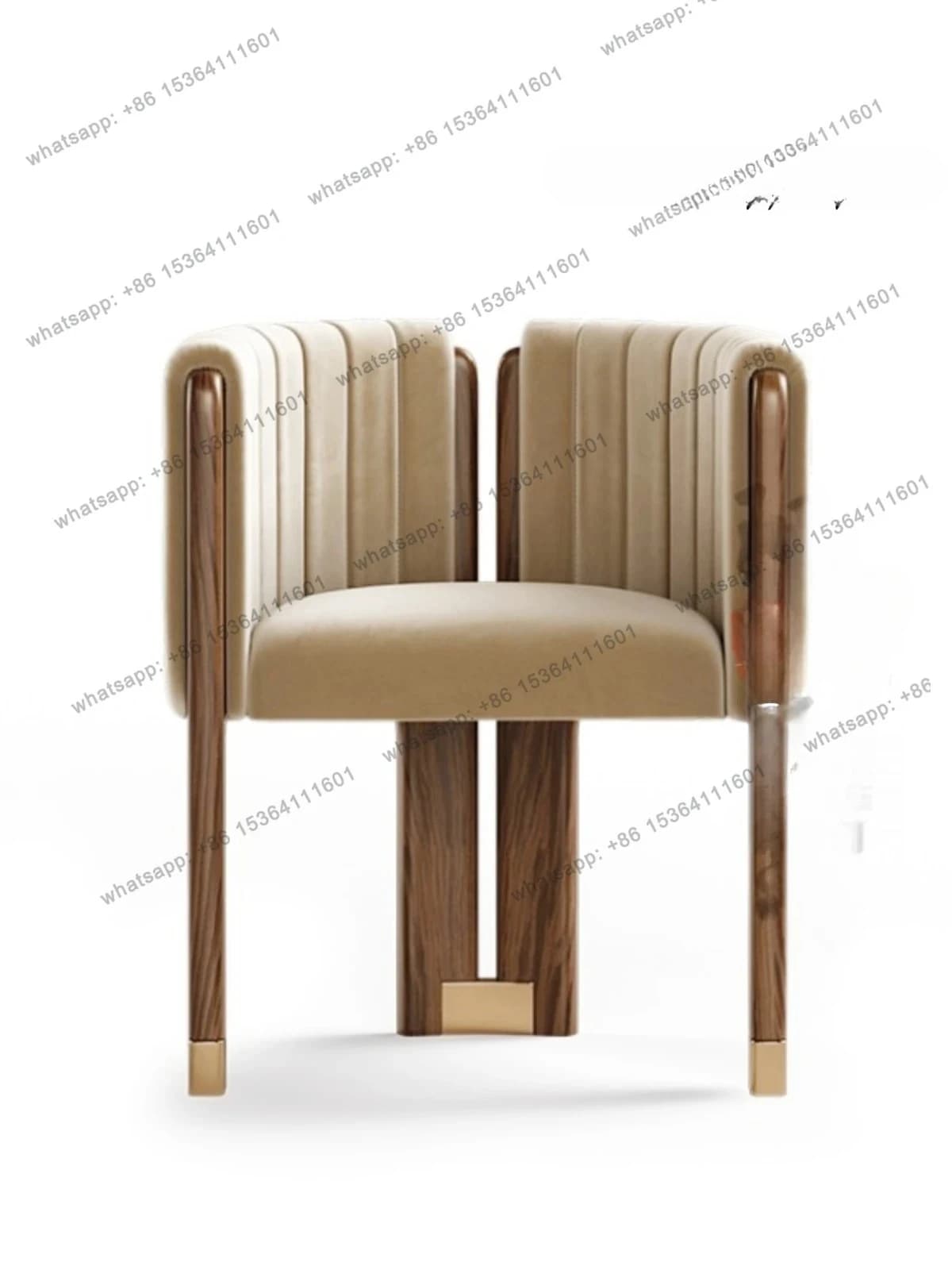 Fabric Solid Wood Modern Light Luxury Dining Chair Designer Negotiation Leisure Chair Comb Makeup Master Hotel