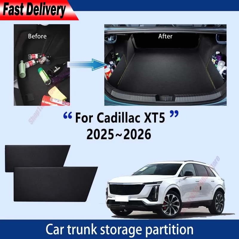 For 2025~2026 Cadillac XT5 Quality Thickening Trunk Storage Partition Multifunction Storage Auto Interior Parts