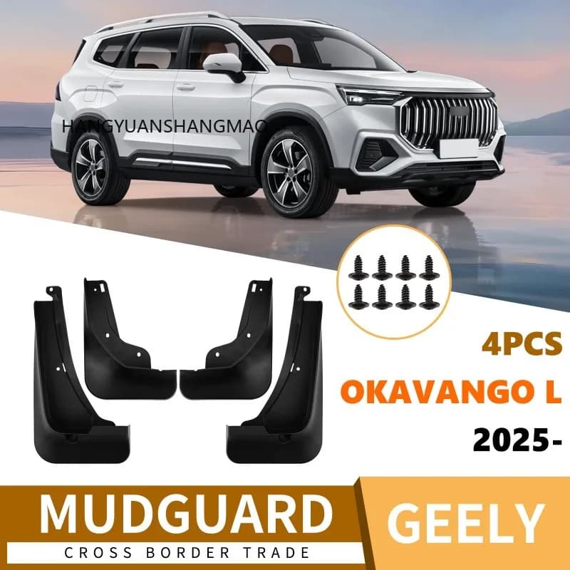 Car Exterior Accessories Mud Flaps for Geely Haoyue Okavango  L 2025 Tire Splash Guards Fender Protector 4 Pieces Set in Black