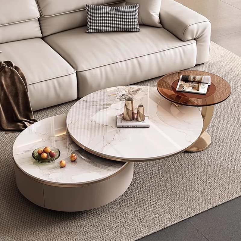 Italian High Quality Coffee Tables Classic Luxury Roman Modern Coffee Tables Glamour Glass Top Mesa Centro Furniture Living Room