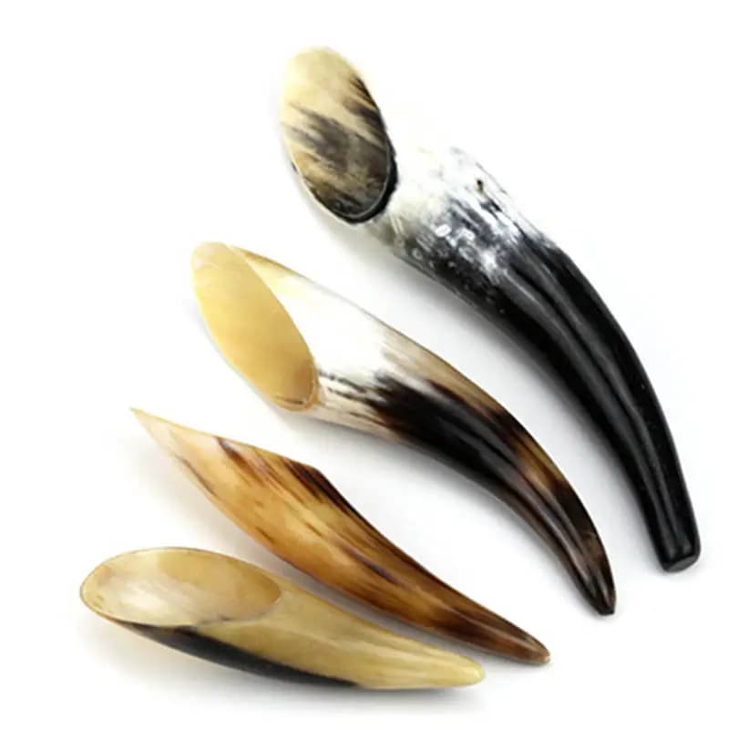 Yellow Cattle Horn Guasha Treatment Tools Massage Sticks Tea Spoon Family Decor Arts Various Sizes L001