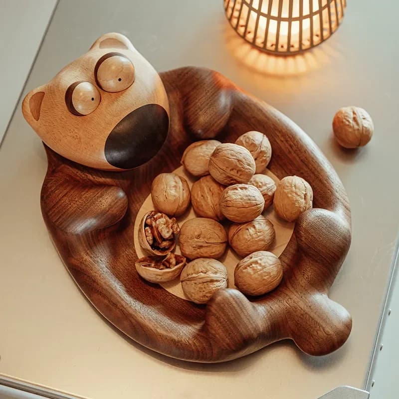 NEW Walnut light luxury high-end fruit plate creative home storage box snack candy dried fruit plate