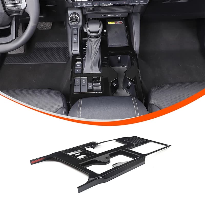 For Toyota Land Cruiser Prado 250 LC250 2024 ABS Black Car Interior Center Console Gear Shift Panel Cover Frame Sticker Trim