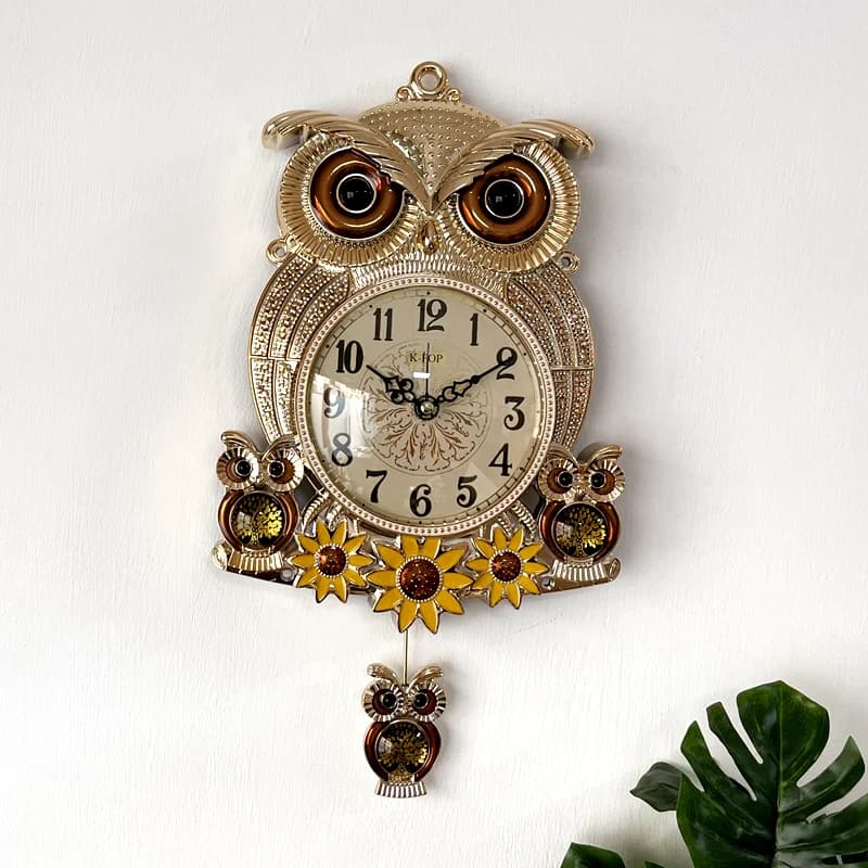 Owl Living Room Wall Clock Luxury Creativity Restaurant Digital Clock Mural Watch Corridor Mute Quartz Clock Home Decor Items