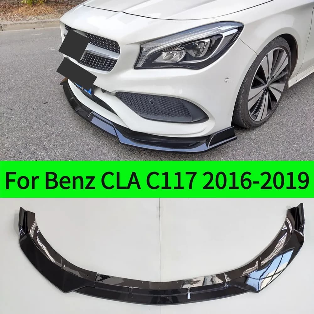 Glossy Black / Carbon Front Protector Bumper Lip Tuning Accessories For Mercedes-Benz CLA Class C117 CLA200 CLA260 CLA45 AMG 201