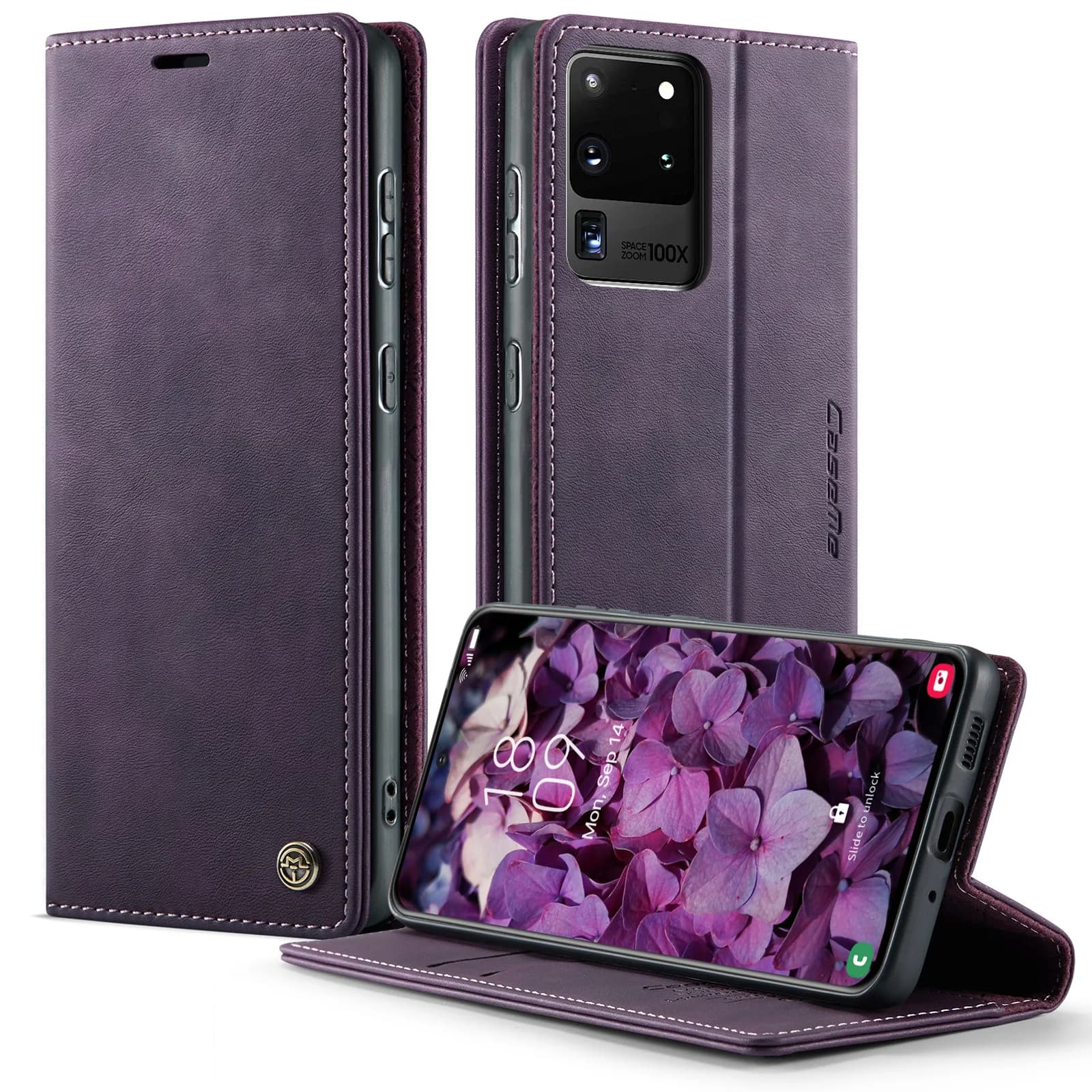 CaseMe-033 For iPhone 16E 15 14 13 Pro Max 12 11 XS XR 8 Magnetic Case Flip PU Leather Wallet Case Card Stand Cover Skins Shelll