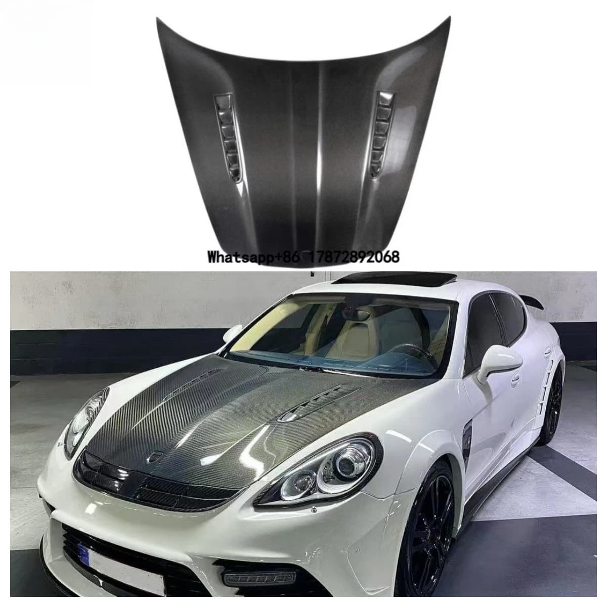 MS Style Carbon Fiber Front Engine Cover Hood for Panamera 970 2010-2016