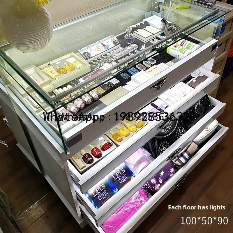Z1  Jewelry Display Cabinet Jade Glass Cabinet Luxury Lacquer Bracelet Display Cabinet