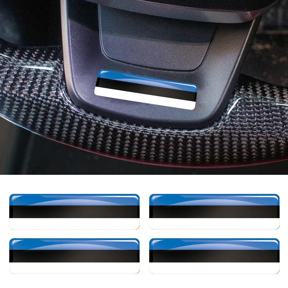 Estonia Flag 3D Epoxy Resin Decorate Car Sticker Car Window Buttons Steering Wheel Center Console Panel Motorcycle Fuel Tank