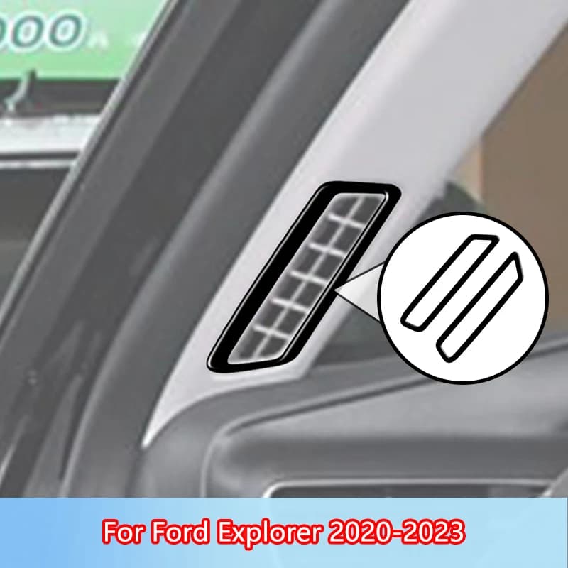 Air Outlet Frame Brand New ABS Gloss Black Stickers For Ford Explorer 2020 2021 2022 2023 Car Interior Accessories