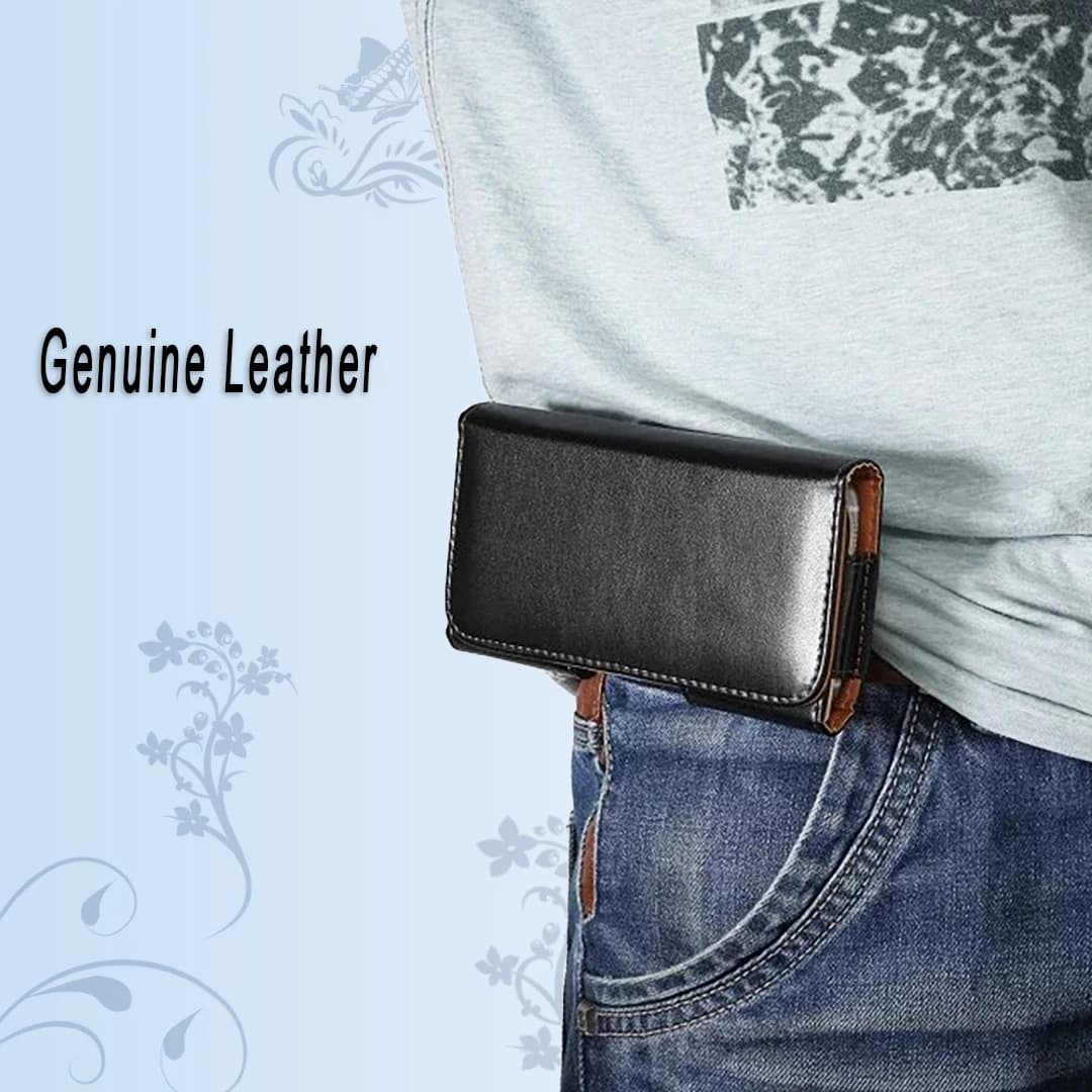 Genuine Leather Phone Belt Clip Case Men Waist Bag Holder For iPhone 17 16 15 14 13 12 11 Pro Max XS SE 6 7 8 Plus Holster Cover