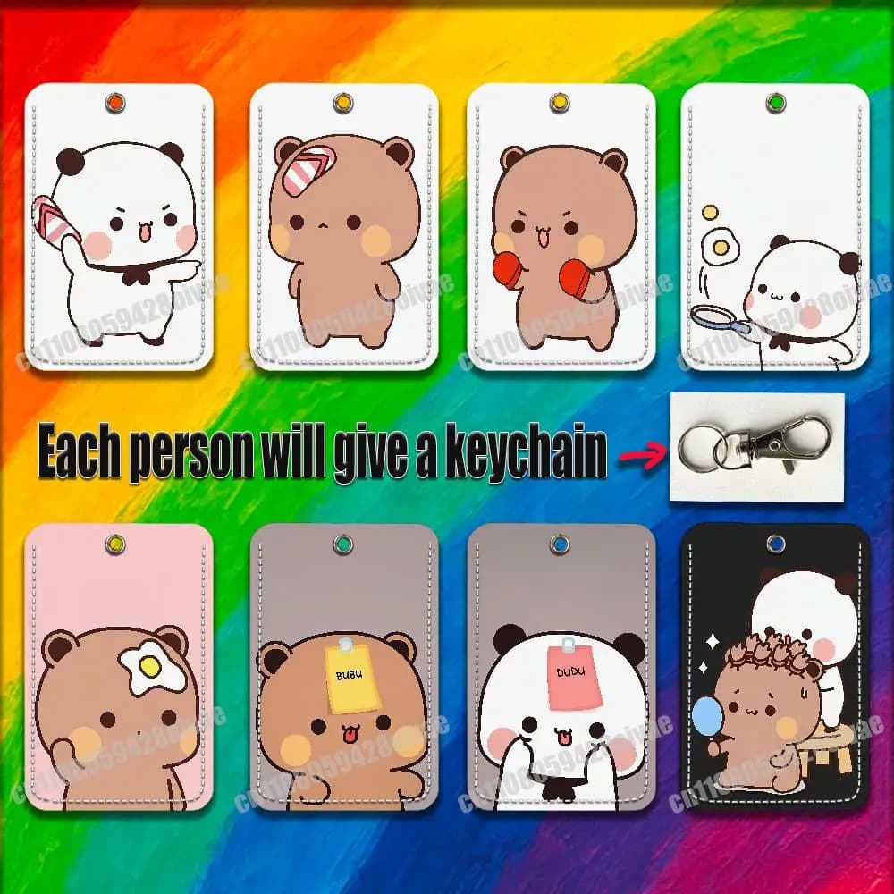 Cartoon Bubu Dudu Cute For ID Clips Credit Bank Access Water Card Holder Cover Decoration Bag Key Keychain