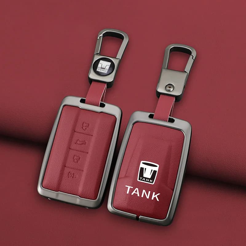 For Tank 300 500 700 Protective Zinc Alloy Car Remote Control Key Case Cover Shell Keychain Buckle Bag Set Interior Accessories