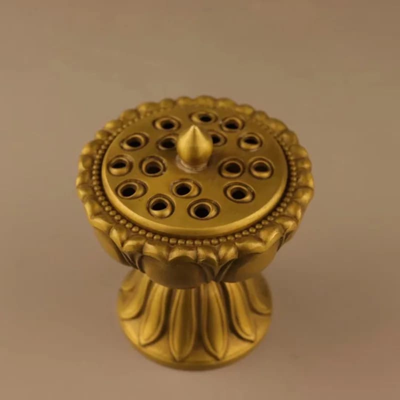 Brass for home use, indoor incense  high-footed lotus lamp sandalwood and agarwood burner tea ceremony i