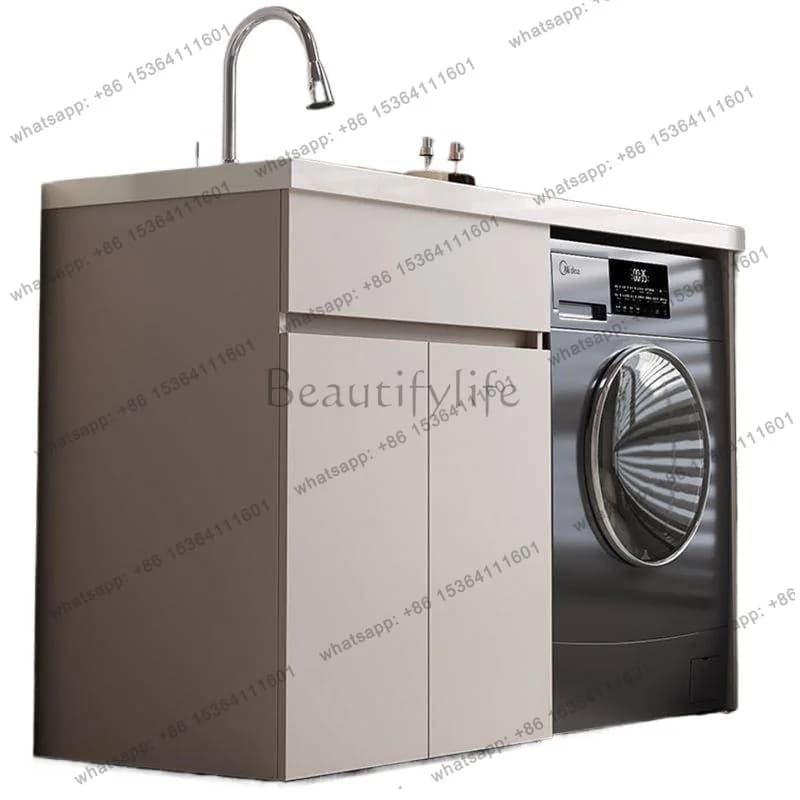 Creative Balcony Laundry Cabinet Laundry Tub with Washboard Washing Machine Cabinet Bathroom Cabinet Arredo Bagno