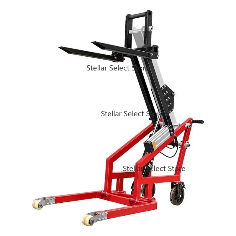 Portable Electric Hydraulic Small Forklift Rechargeable Battery Simple Crane Truck for Loading Unloading Manual Pump Motor New