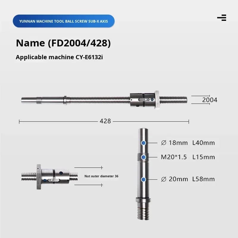 Machine Tool CNC Lathe Ball Screw Rod Rolled Thread China CYK 500 360 510 6136 6140 6150