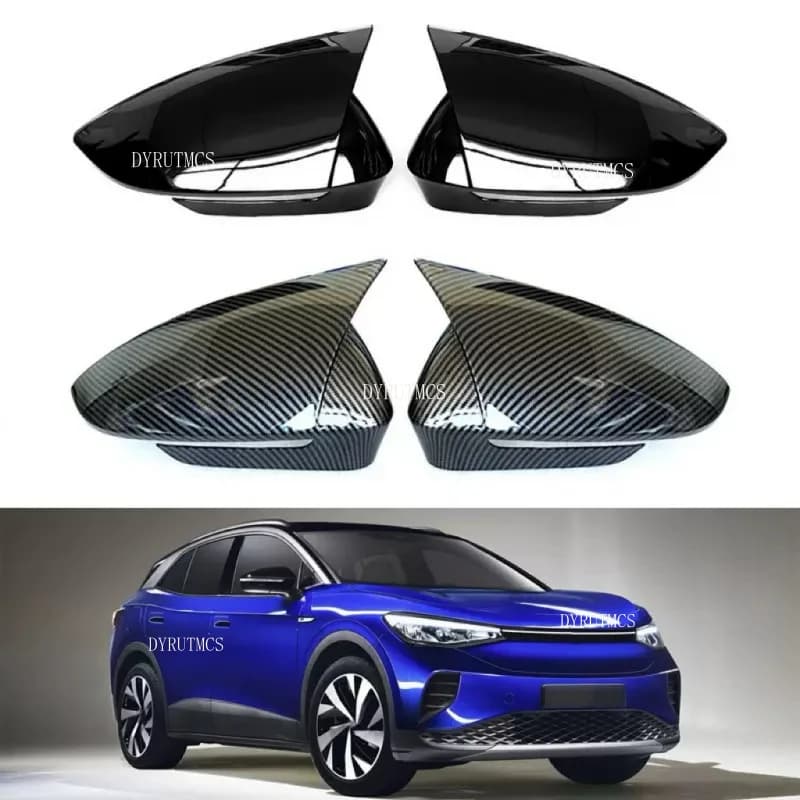 Fit For Volkswagen VW ID.4 ID4 ID.6 ID6 2021 2023 Car Rearview Side Mirror Cover Wing Cap  Rear View Case Trim Carbon Fiber