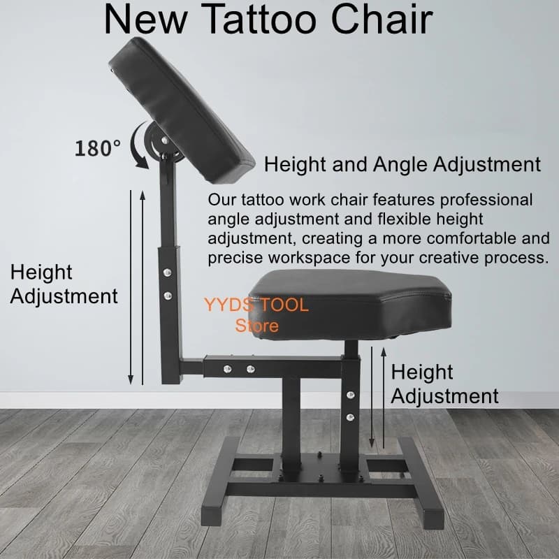 Multi-Function Tattoo Chair Full-Back Work Chair Large Panel Adjustable Height Work Chair Tattoo Equipment