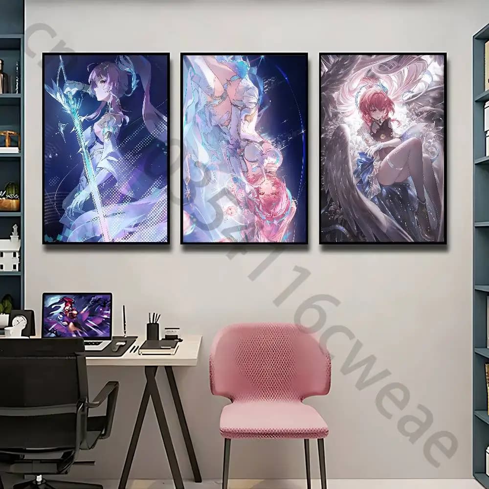 W-WuWa A-Aemeath Wall Art Poster Print Wall Decor for Living Room Bedroom Home Decoration