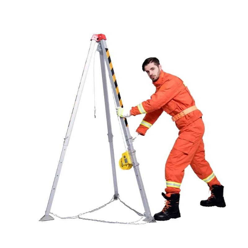 Fire rescue tripod wellhead portable aluminum alloy lifting triangle bracket retractable