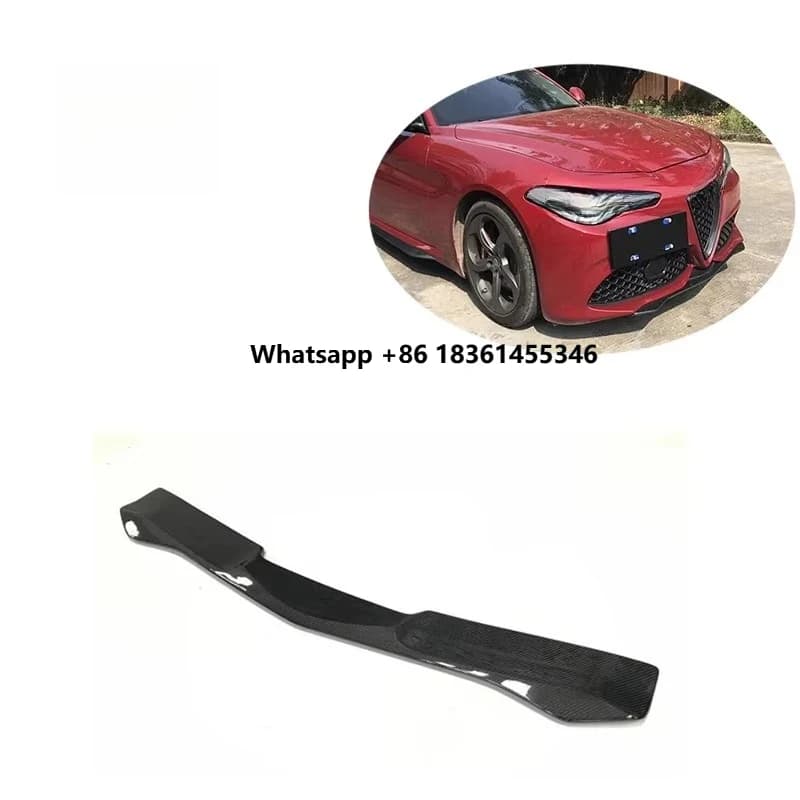 QV Style Carbon Fiber Front Bumper Lip & Lower Sp Spoiler New Condition Sport 17-19