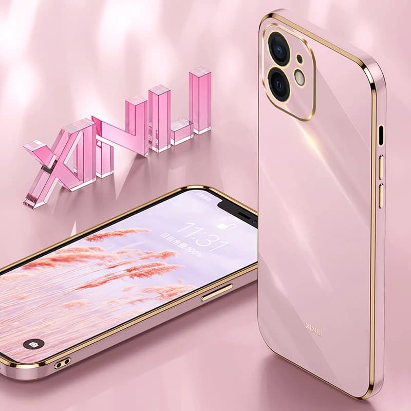Shockproof Phone Case for Apple iPhone 12 11 Pro Max Mini 12Pro 12Mini 11Pro 5G Soft Luxury Plating Silicone Original Back Cover