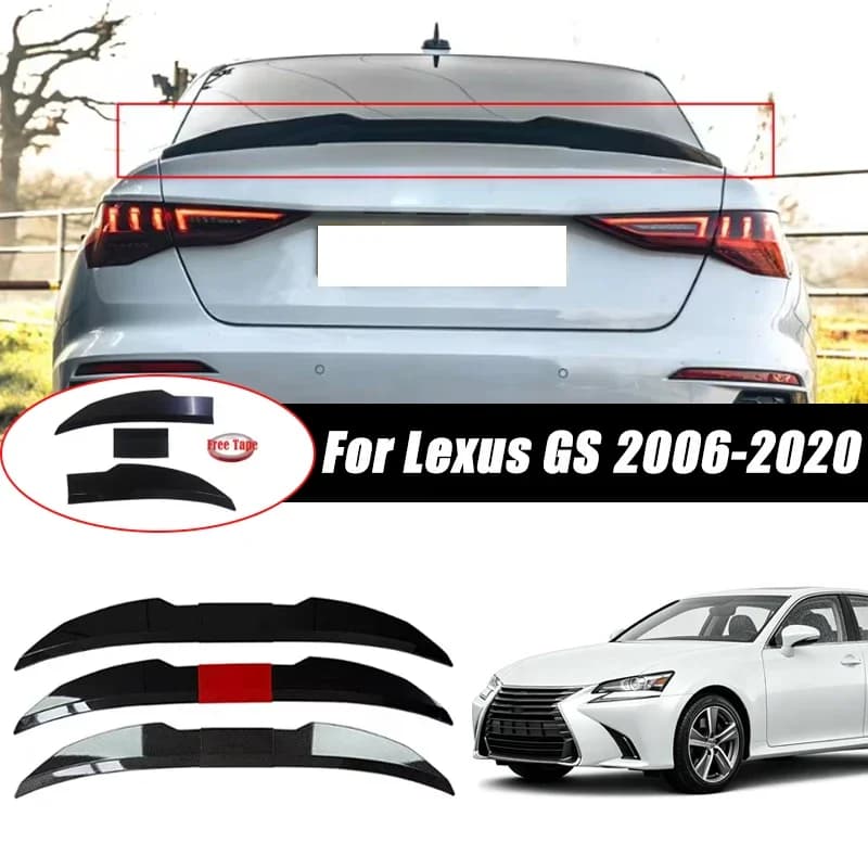 3pcs Sedan Rear Trunk Spoiler For Lexus GS 2006-2020 Adjustable DIY Modified Trunk Spoiler Automotive Accessories